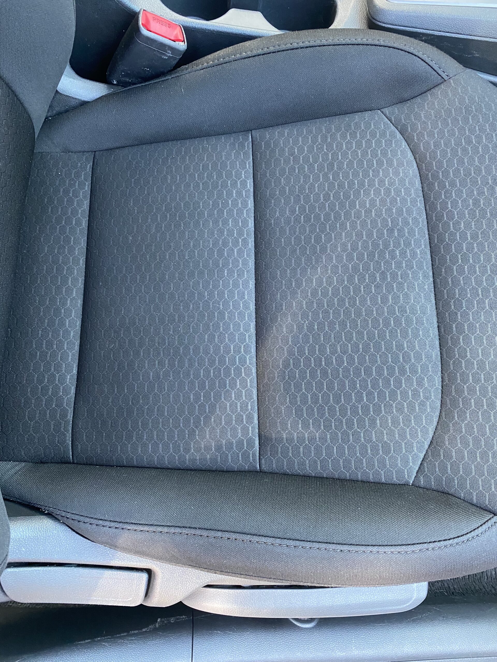 interior passenger seat stain after photo